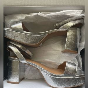 Silver Torrid Crinkle Platform Block Heels